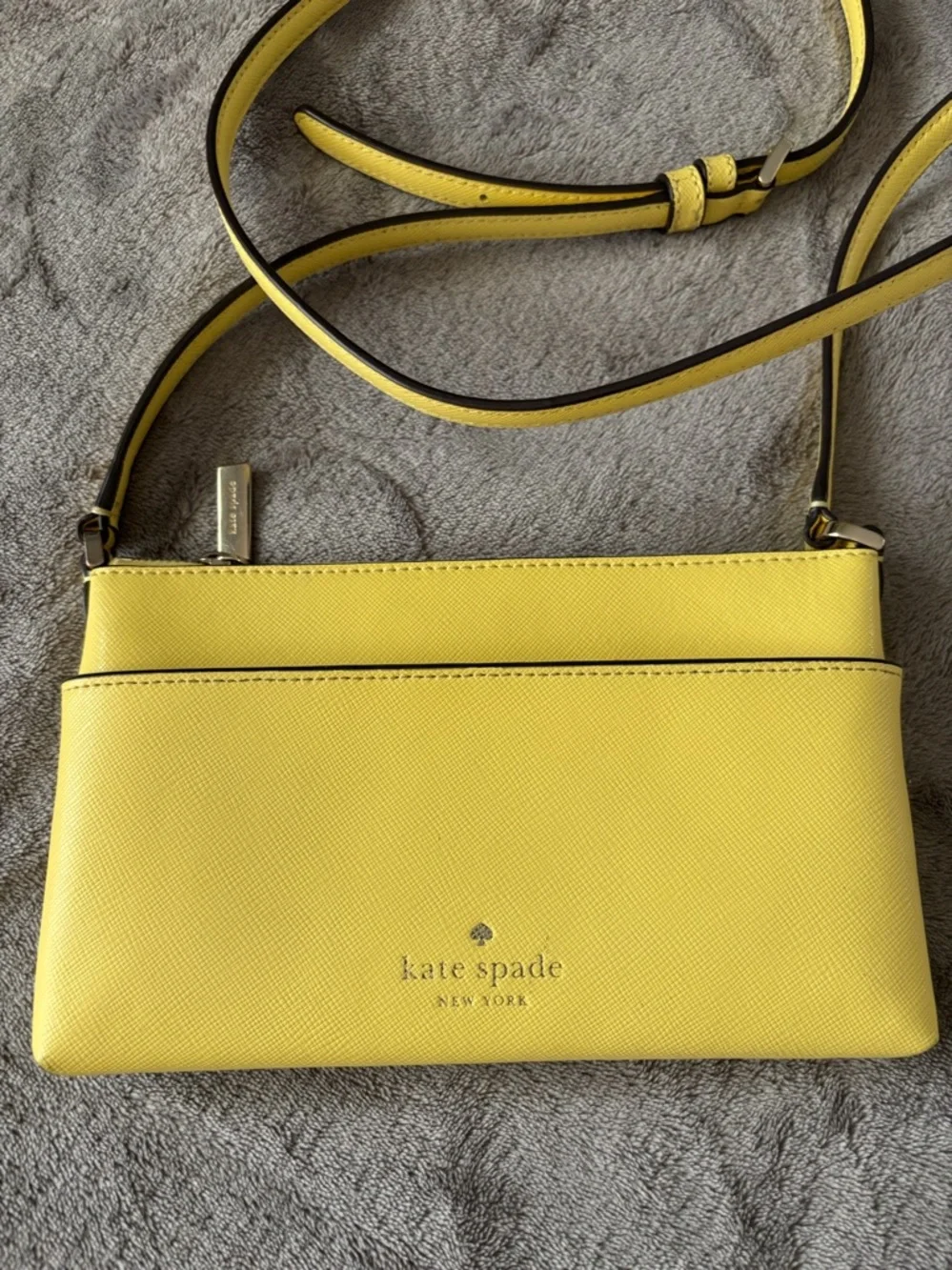 Kate Spade‎ Sadie Saffiano Leather Top Zip Yellow Crossbody Bag